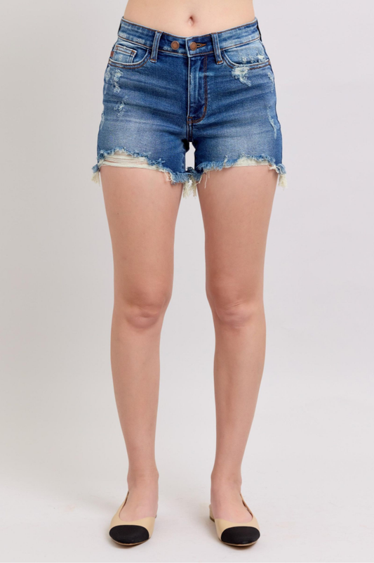 JUDY BLUE 2 Button Dad Shorts