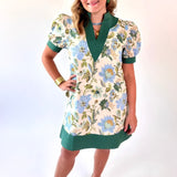 Floral Print Puff Sleeve Mini Dress