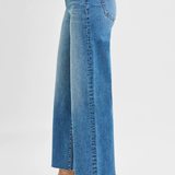 RISEN Tummy Control High Rise Crop Wide Leg Jeans