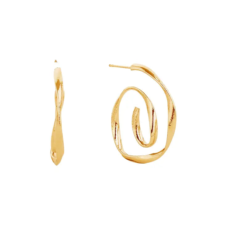 14K GOLD DIPPED HOOP EARRINGS | GOLD