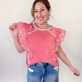Cap Sleeve Embroidery Detailing Top
