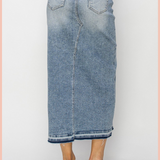 RISEN High Rise Front Slit Maxi Skirt