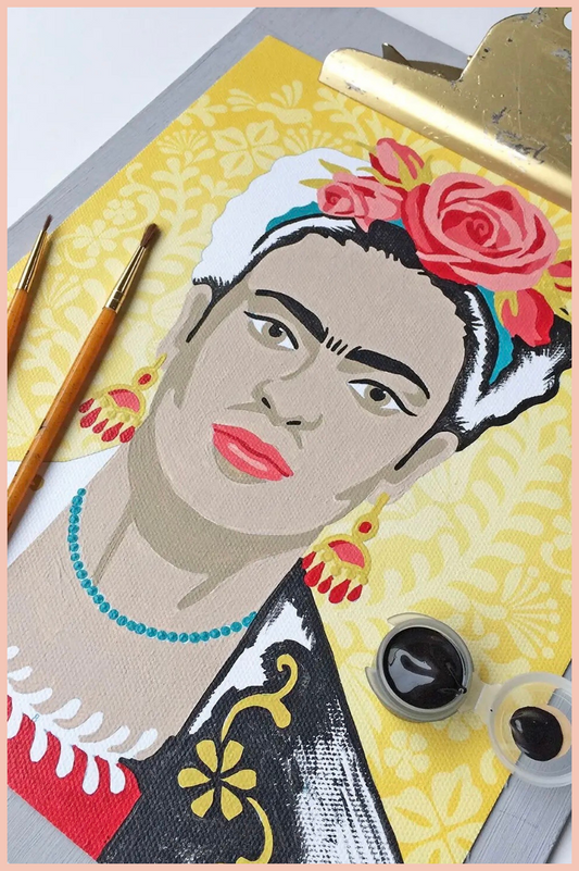 DIY PAINT BY NUMBERS KIT | YELLOW FRIDA W/ FLOWERS