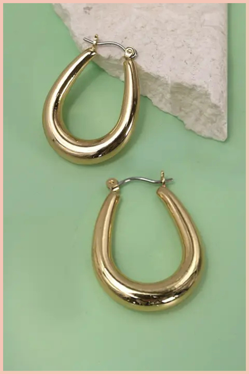 Bubbly Horseshoe Hoop Earrings