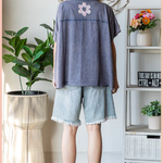 Washed Floral Patchwork Oversized Tee