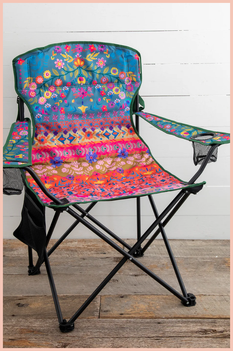 Folk Floral Happy Camper Chair | Natural Life