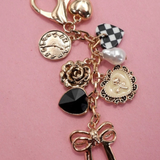 Bow Checker Heart Flower Bag Charm