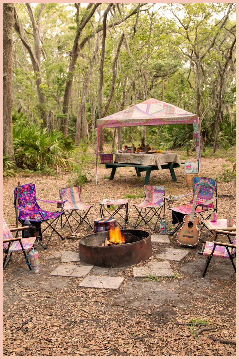 Folk Floral Happy Camper Chair | Natural Life