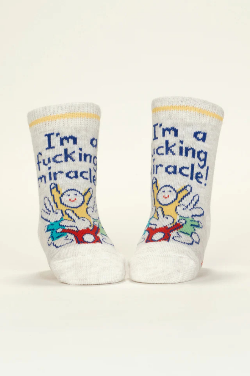 I'm A Fucking Miracle!/ Binge Watch Me Baby Socks