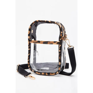 CLEAR CROSSBODY STADIUM BAG | LEOPARD