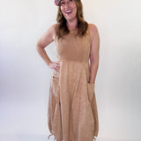 Mineral Washed Rib Knit Cargo Midi Dress