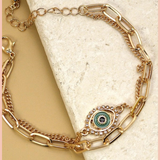 Rhinestone Eye Chain Bracelet