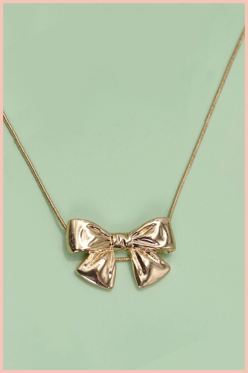 Classic Bow Snake Chain Necklace