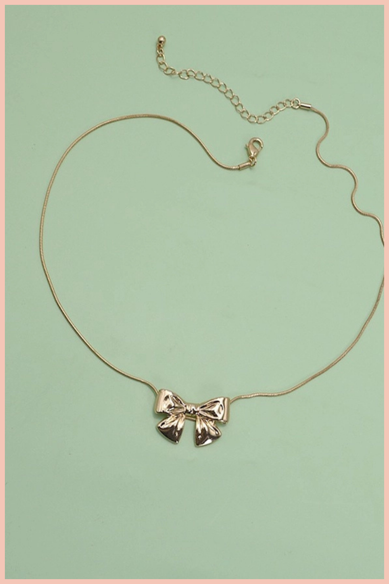 Classic Bow Snake Chain Necklace