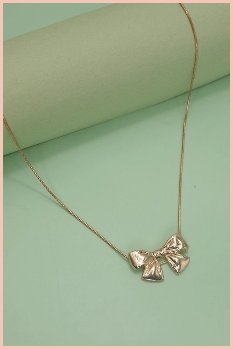 Classic Bow Snake Chain Necklace