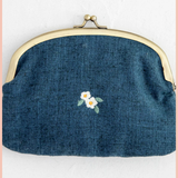 Live Happy Embroidered Coin Purse | Natural Life