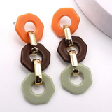 Colorblock Linear Drop Earrings | Gold