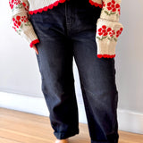 RISEN High Rise Crop Barrel Cuffed Jeans