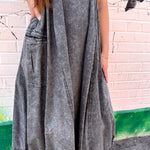 Mineral Washed Rib Knit Cargo Dress