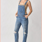 RISEN Distressed Relaxed Fit Overall Denim | Final Sale