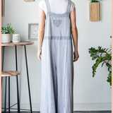 Washed Lace Hem Terry Overall