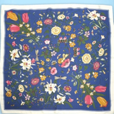 Large Floral Print Silky Bandana Scarf