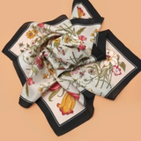 Large Floral Print Silky Bandana Scarf