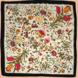 Large Floral Print Silky Bandana Scarf