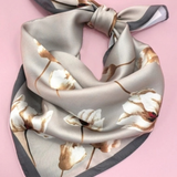 Floral Print Silky Bandana Scarf
