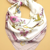 Vintage Floral Print Bandana Scarf | Pink