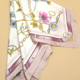 Vintage Floral Print Bandana Scarf | Pink