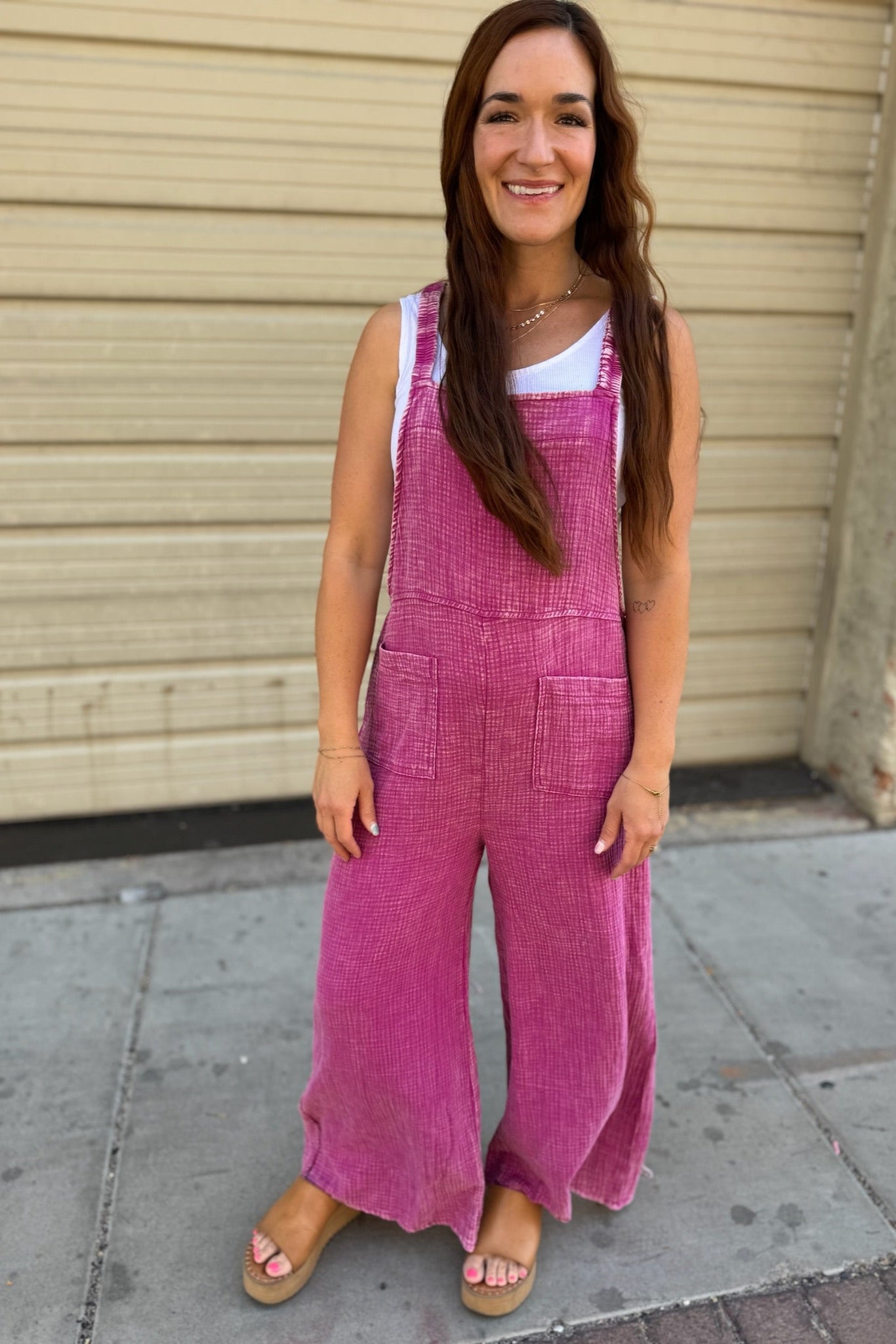 Mineral Washed Gauze Overalls