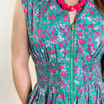 Garden Glide Zip-Front Midi Dress