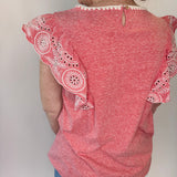 Cap Sleeve Embroidery Detailing Top