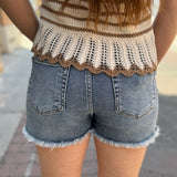 RISEN High Rise Crossover Slit Shorts