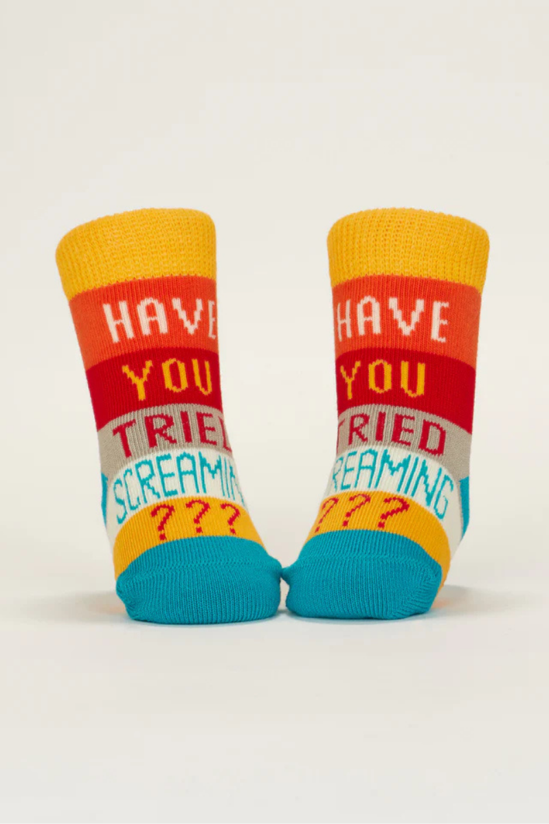 Hello I'm New Here/ Have You Ever Tried Screaming??? Baby Socks