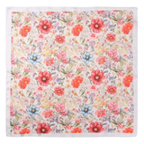 Garden Botanical Floral Silky Satin Bandana Scarf | Off White
