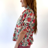 Vintage Rose Puff Sleeve Top