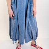 Mineral Washed Rib Knit Cargo Dress