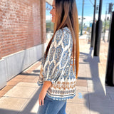 Printed Woven Top + Tie Detail