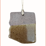 Handmade Arizona State Ornament | Everhart Ceramics | Mountain Green | Brown Clay