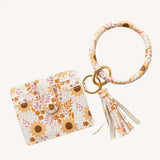 Circle Wristlet Keychain | Sunflower Field