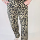 RISEN Slouchy Leopard Ankle Barrel Pants