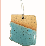 Handmade Arizona State Ornament | Everhart Ceramics | Turquoise Glaze | Tan Clay