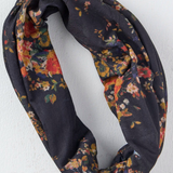 Full Boho Bandeau® Headband | Black Red Bouquets