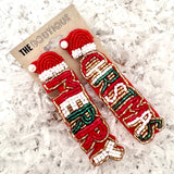 Merry Christmas Seedbead Earrings