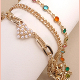 Pearl Heart Layer Bracelet