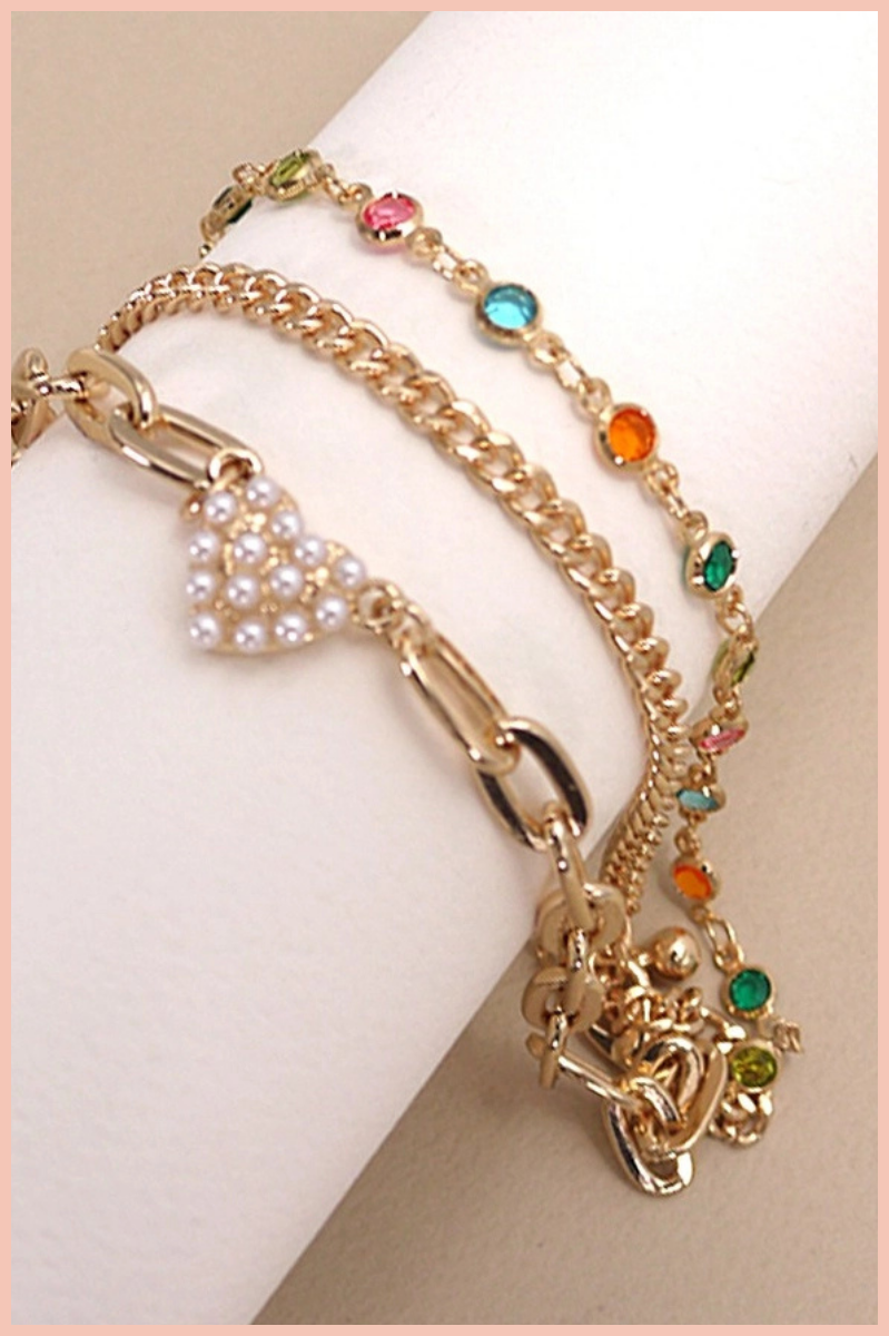 Pearl Heart Layer Bracelet