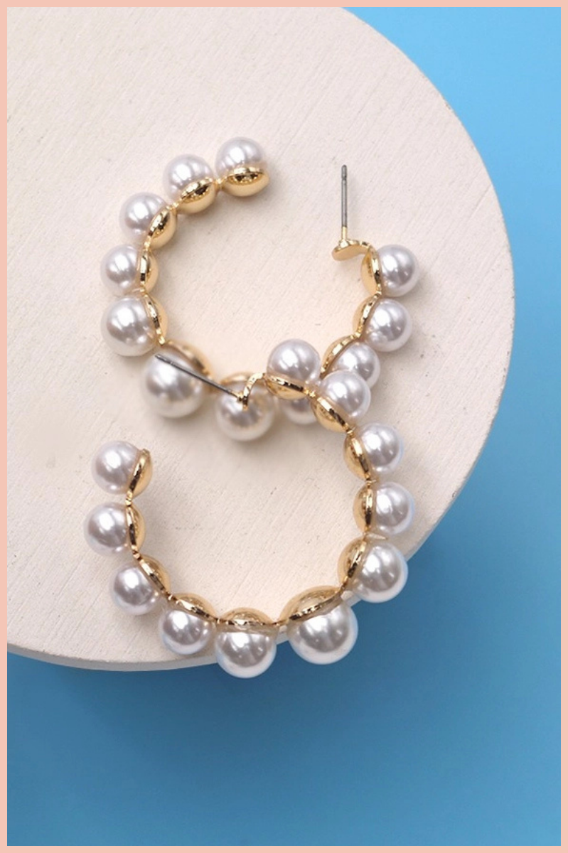 Pearl Hoop Earrings