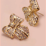 Rhinestone Bow Earrings